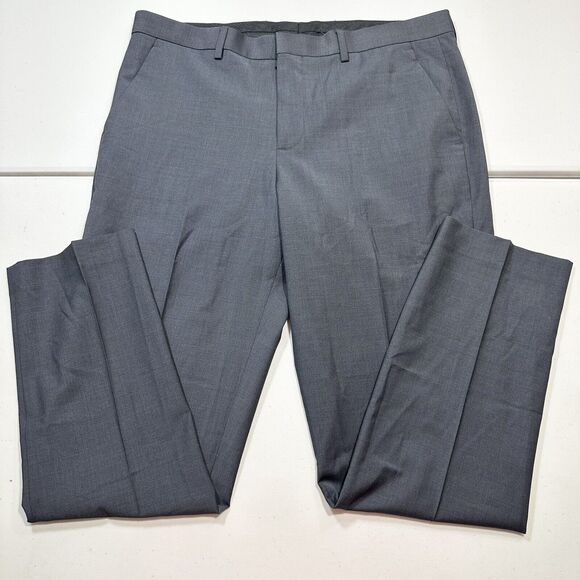 Express Other - Express Dress Pants Mens 36x30 Slim Gray Wool Blend Flat Front